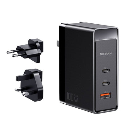 McDodo CH-8101 Pro Nuc AR Power Travel Netzladegerät, 100W, 5A, 1 x USB-A - 2 x USB-C, Schwarz