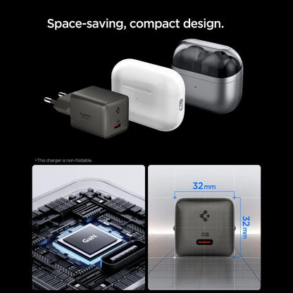 Spigen EE301EU Essential Netzladegerät, 30W, 3A, 1 x USB-C, Grau ACH10447
