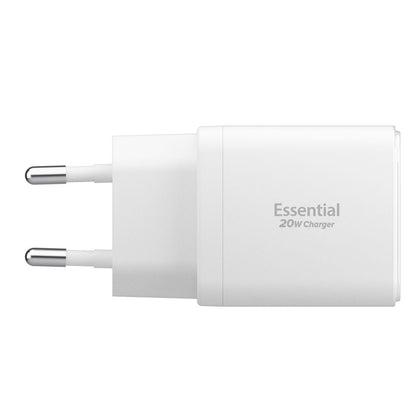 Spigen Essential Netzladegerät, 20W, 3A, 1 x USB-A - 1 x USB-C, Weiß