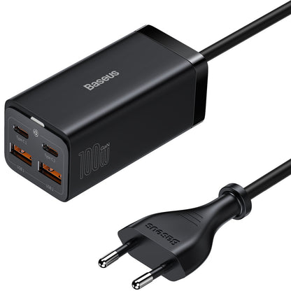 Baseus GaN3 Pro Ladestation, 100W, 5A, 2 x USB-A - 2 x USB-C, Schwarz CCGP000101