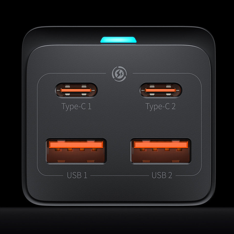 Baseus GaN3 Pro Ladestation, 100W, 5A, 2 x USB-A - 2 x USB-C, Schwarz CCGP000101