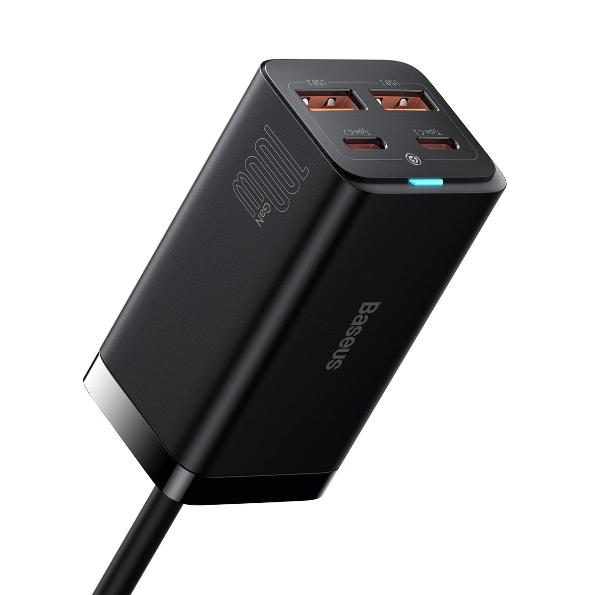 Baseus GaN3 Pro Ladestation, 100W, 5A, 2 x USB-A - 2 x USB-C, Schwarz CCGP000101