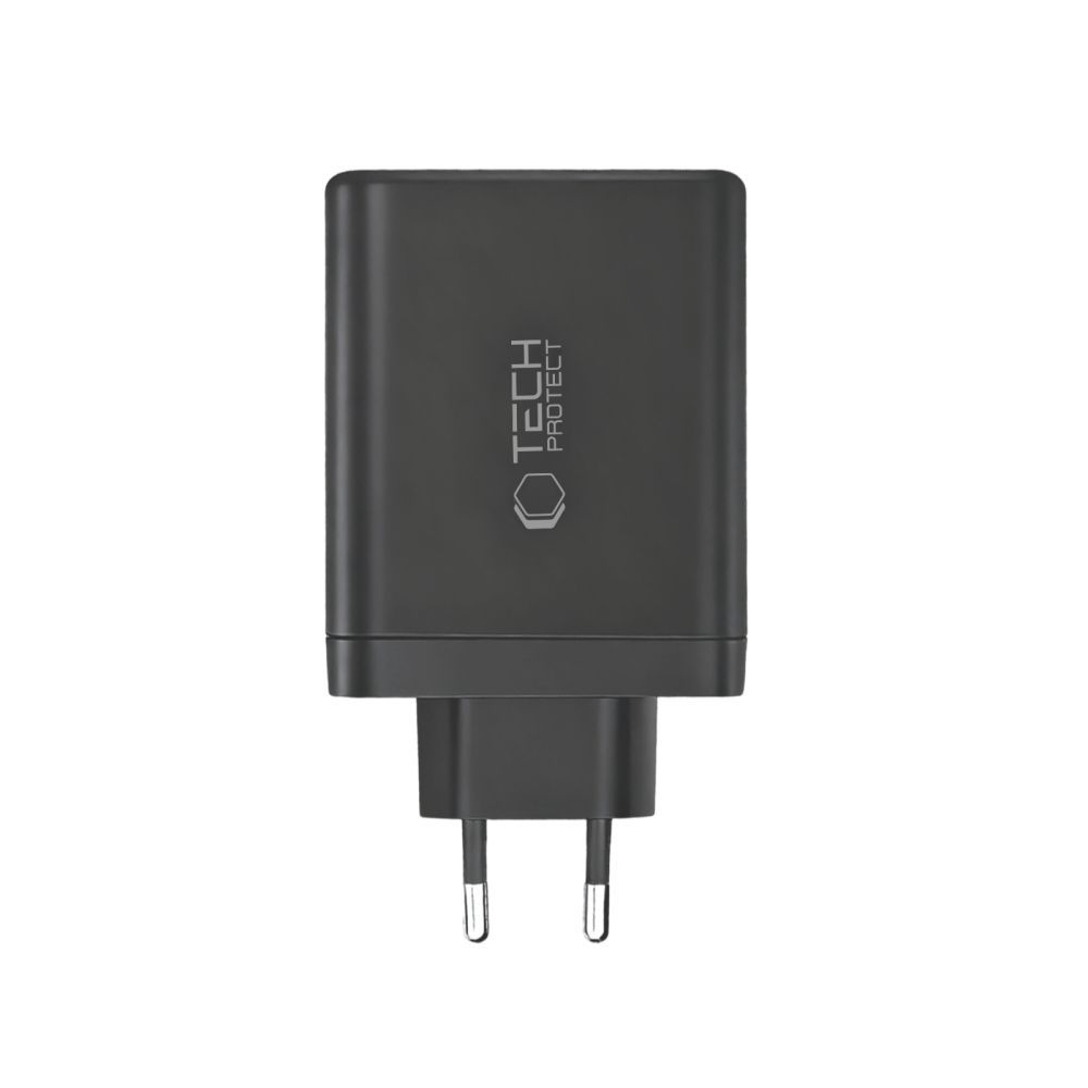 Chargeur Réseau Tech-Protect NC140W-GAN, 140W, 5A, 1 x USB-A - 3 x USB-C, Noir