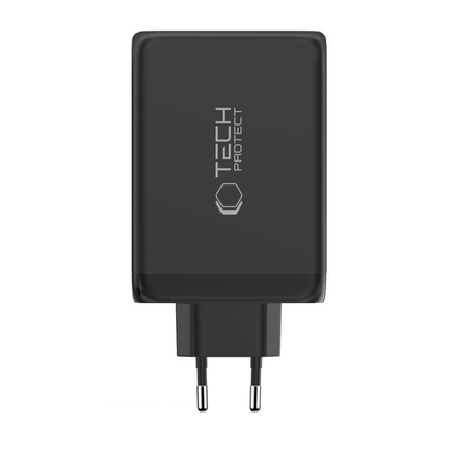 Chargeur Réseau Tech-Protect NC240W-GAN, 240W, 5A, 1 x USB-A - 3 x USB-C, Noir