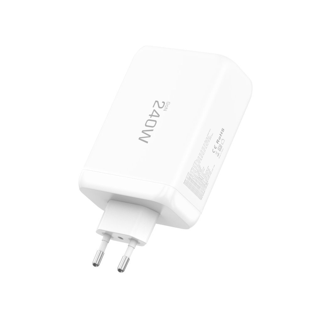 Chargeur Réseau Tech-Protect NC240W-GAN, 240W, 5A, 1 x USB-A - 3 x USB-C, Blanc