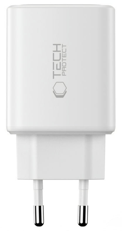 Chargeur Réseau Tech-Protect NCA65W, 65W, 3A, 1 x USB-A - 2 x USB-C, Blanc