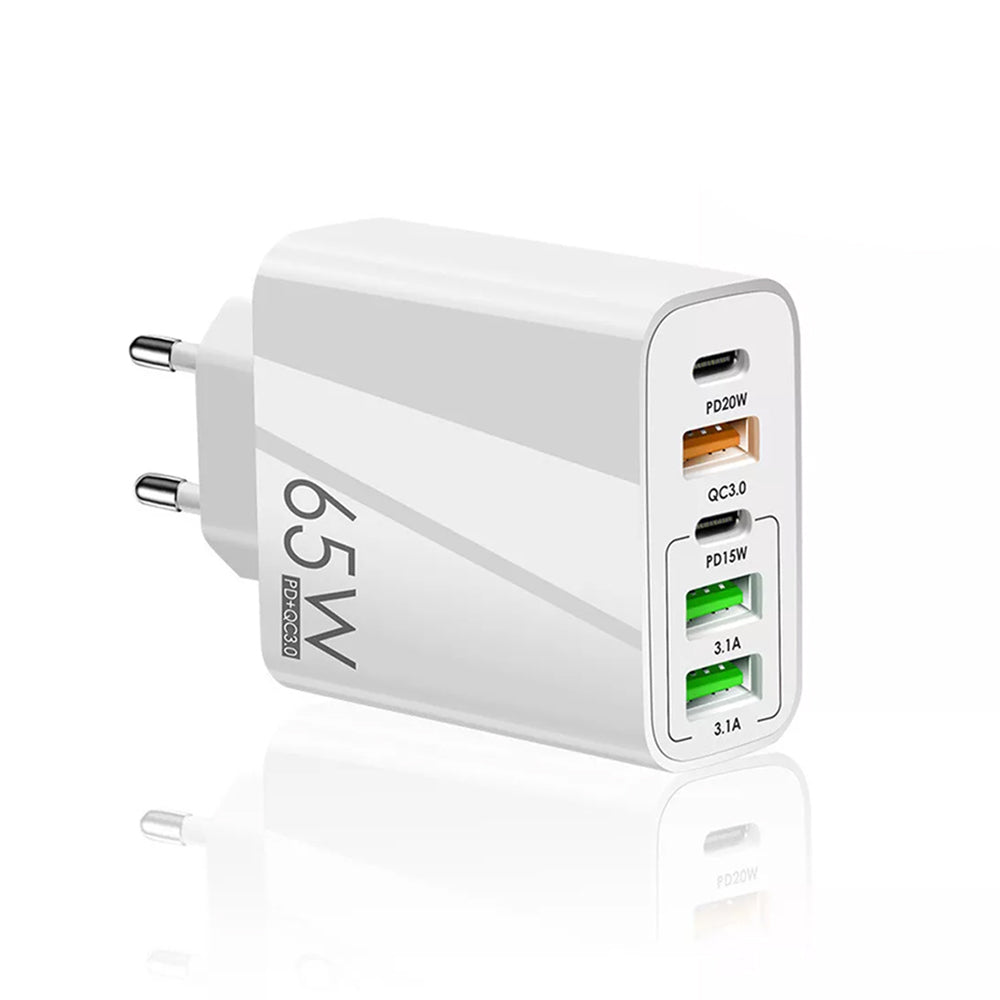 Chargeur Réseau Techsuit CHC2 PentaXPower, 20W, 3A, 3 x USB-A - 2 x USB-C, Blanc