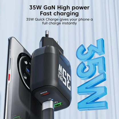 Chargeur réseau Techsuit CHPD174, 35W, 3A, 1 x USB-A - 1 x USB-C, Noir