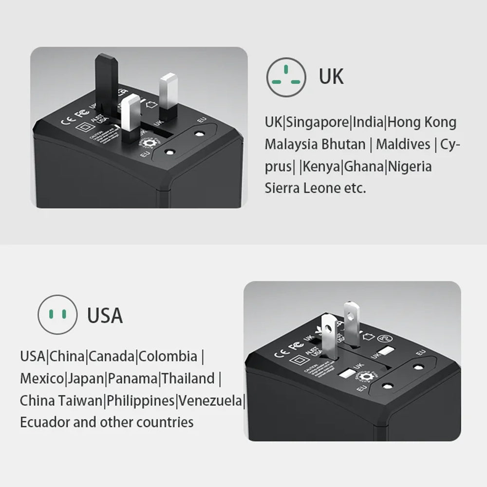 Netzladegerät Techsuit HHT203A Travel, 20W, 3A, 2 x USB-A - 2 x USB-C, Weiß