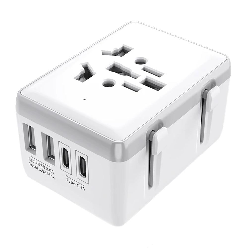 Netzladegerät Techsuit HHt204A Travel, 15W, 3A, 2 x USB-A - 2 x USB-C, Weiß