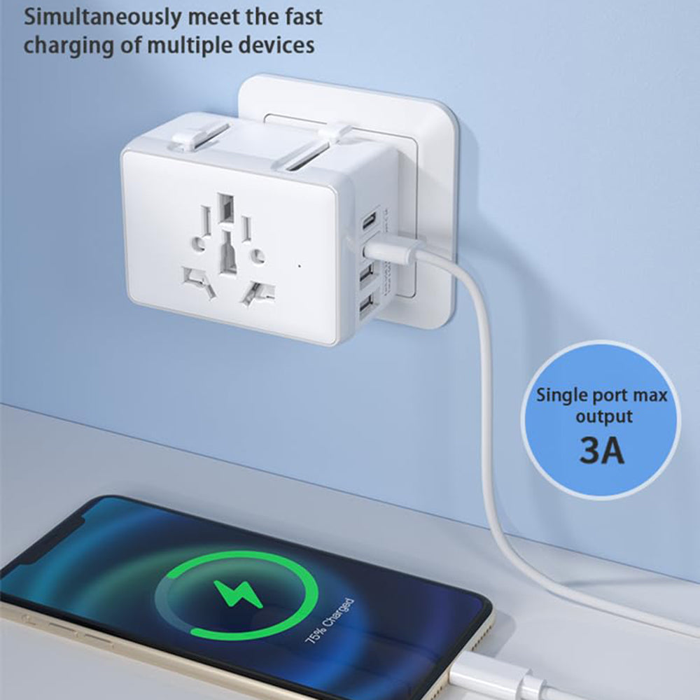 Netzladegerät Techsuit HHt204A Travel, 15W, 3A, 2 x USB-A - 2 x USB-C, Weiß