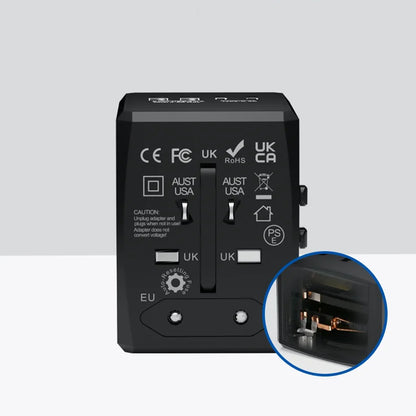 Chargeur Réseau Techsuit HHT904-B2 Travel, 20W, 3A, 2 x USB-A - 2 x USB-C, Noir