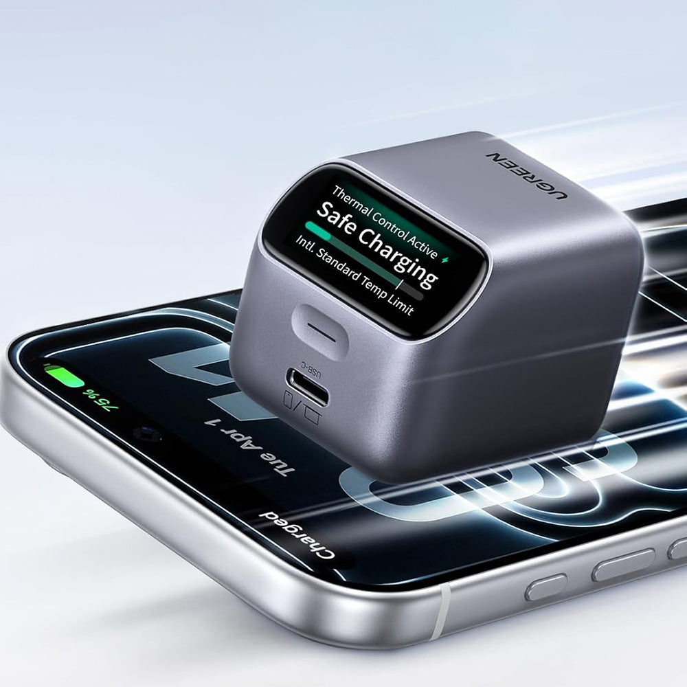 Chargeur secteur UGREEN Nexode Pro X740 (25419B) avec écran, 45 W, 3 A, 1 port USB-C, gris