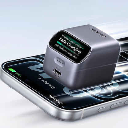 Chargeur secteur UGREEN Nexode Pro X740 (25419B) avec écran, 45 W, 3 A, 1 port USB-C, gris