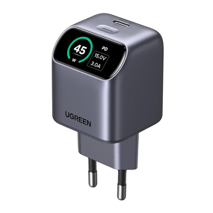 Chargeur secteur UGREEN Nexode Pro X740 (25419B) avec écran, 45 W, 3 A, 1 port USB-C, gris
