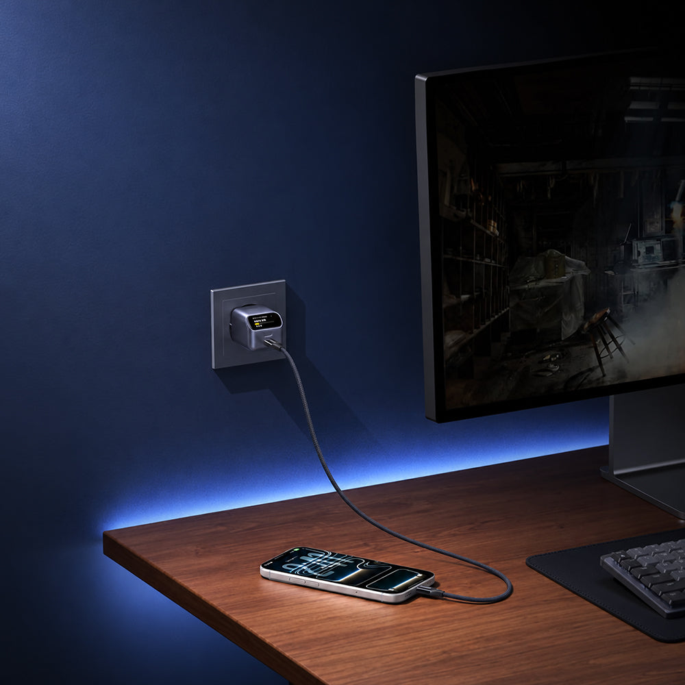 Chargeur secteur UGREEN Nexode Pro X740 (25419B) avec écran, 45 W, 3 A, 1 port USB-C, gris