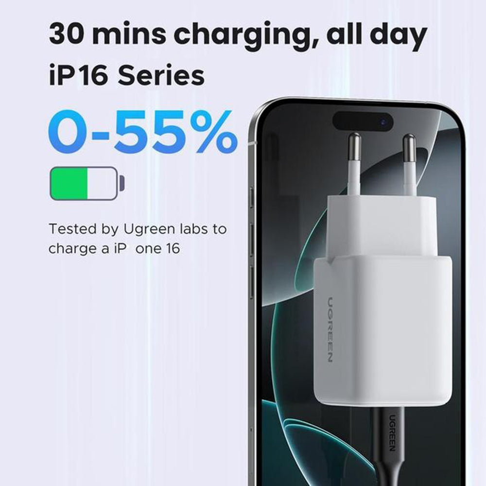 UGREEN X516 Netzladegerät, 30W, 3A, 1 x USB-A - 1 x USB-C, Grau