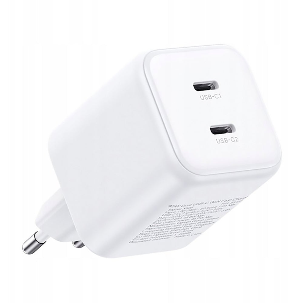 Chargeur secteur UGREEN X526 (65154), 45W, 3A, 2 x USB-C, Blanc
