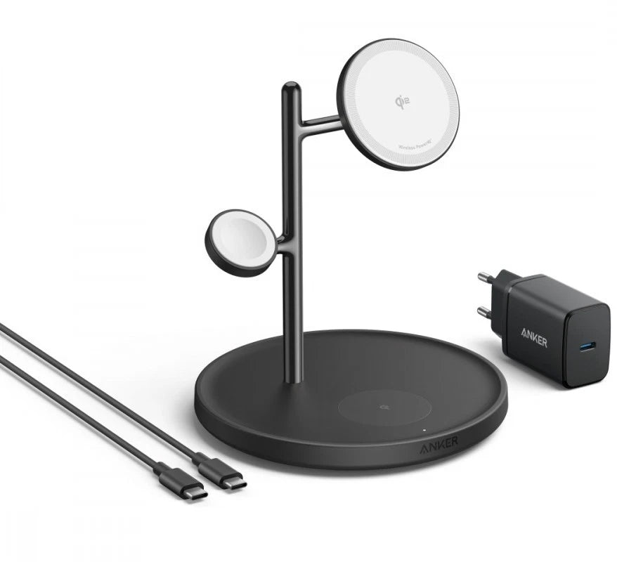 Chargeur Réseau Sans Fil Anker MagGo 3in1, 25W, 1.67A, Noir B25M3311
