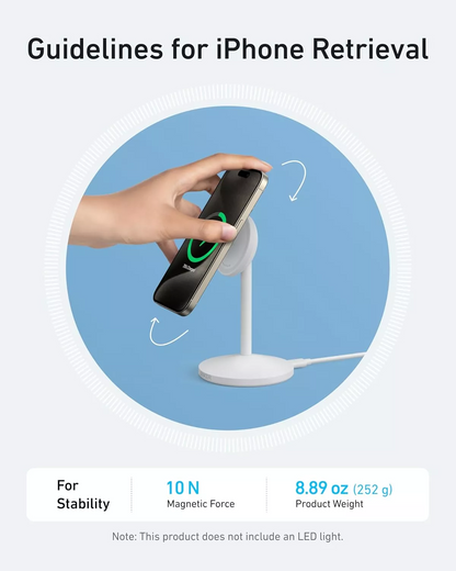 Chargeur Réseau Sans Fil Anker MagGo Stand, 15W, 1.67A, Blanc A25X1H21