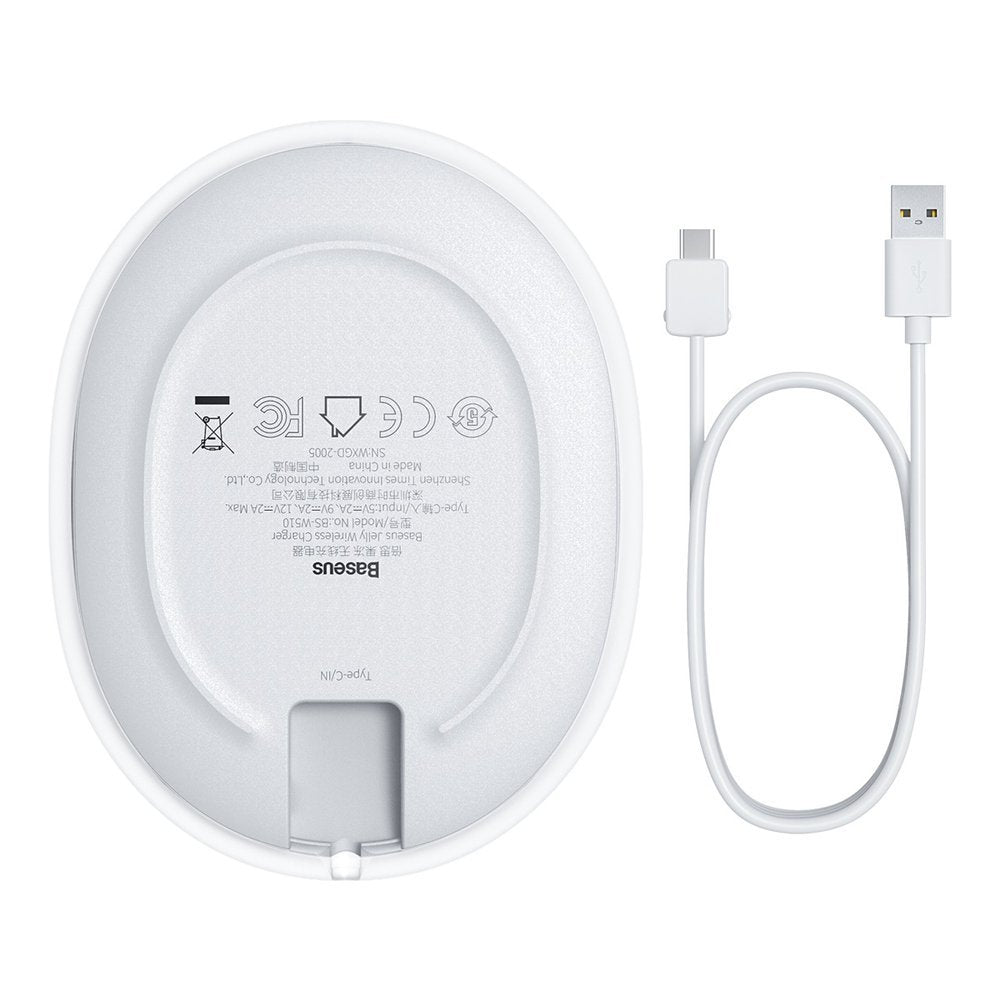 Baseus Jelly Wireless Netzladegerät, 15W, 1.67A, Weiß WXGD-02