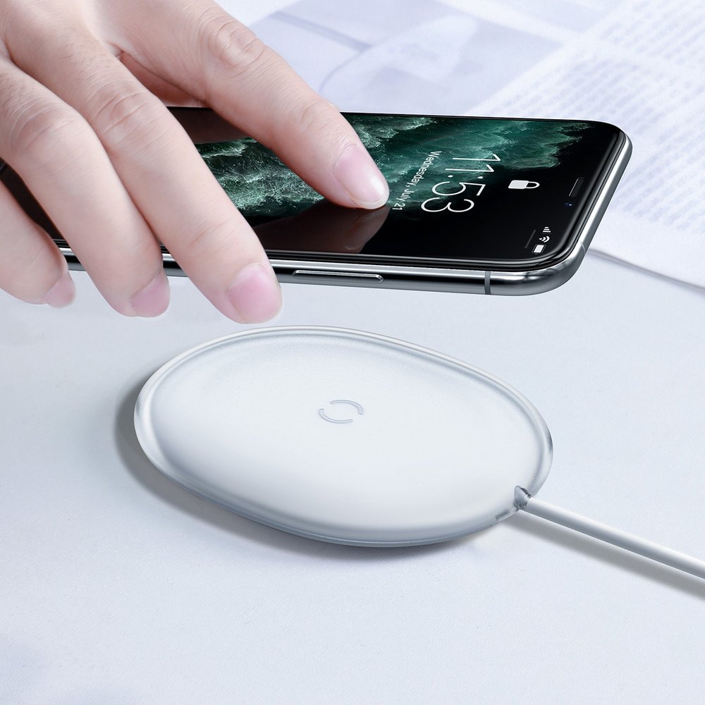 Baseus Jelly Wireless Netzladegerät, 15W, 1.67A, Weiß WXGD-02