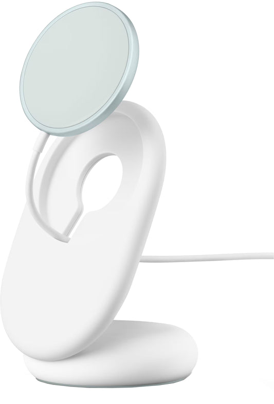 Chargeur Réseau Sans Fil avec Support Google Pixelsnap, 25W, Gris Bleu