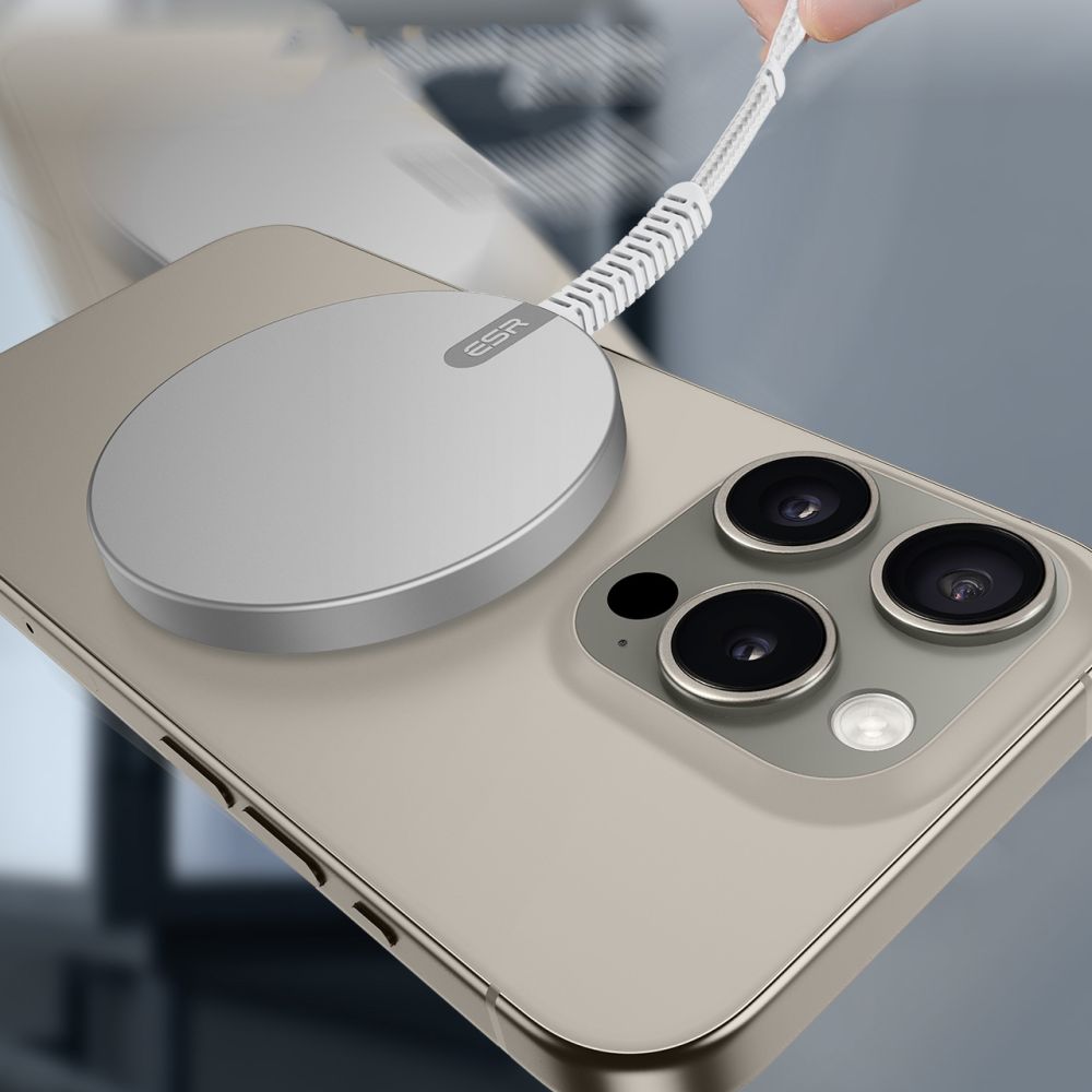 Chargeur Réseau Sans Fil ESR HaloLock, 15W, 1.67A, Argenté