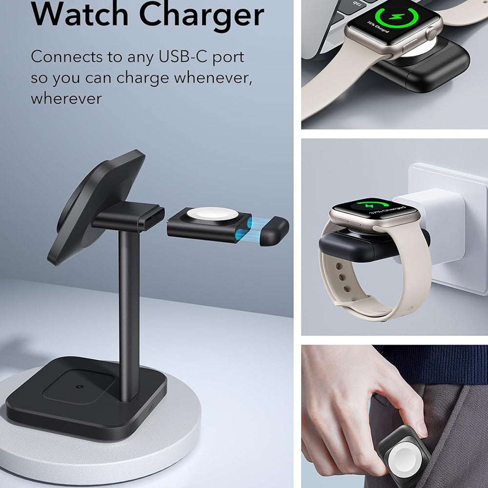 ESR HaloLock 3in1 Wireless Netzladegerät, 15W, 1.67A, Schwarz