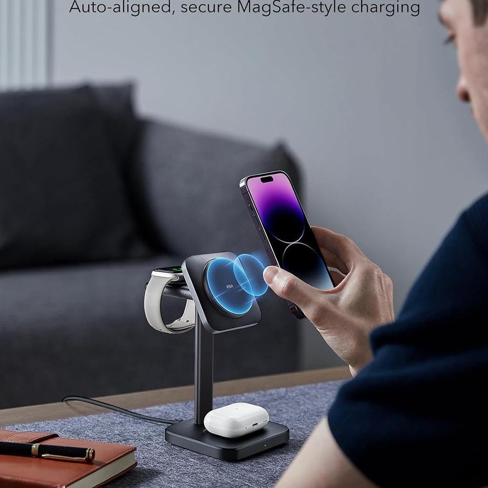 ESR HaloLock 3in1 Wireless Netzladegerät, 15W, 1.67A, Schwarz