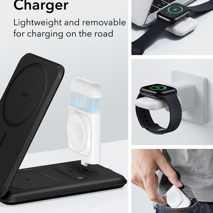 Chargeur Réseau Sans Fil ESR Travel 3en1, 15W, 1.67A, Noir