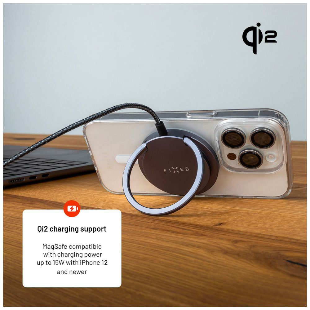 Wireless-Netzladegerät Fixed Ring, 15W, 1.67A, Grau