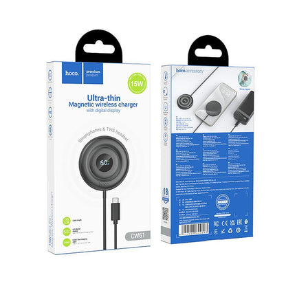 HOCO CW61 Wireless Network Charger, 15W, 1.67A, Black