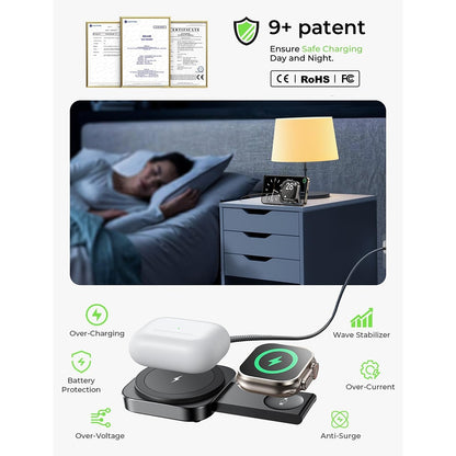 Chargeur Réseau Sans Fil Lisen 2en1, 15W, 1.67A, Noir YL0324100013