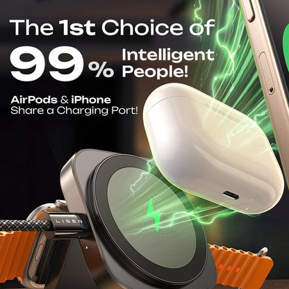 Chargeur Réseau Sans Fil Lisen 2en1, 15W, 1.67A, Noir YL0324100013