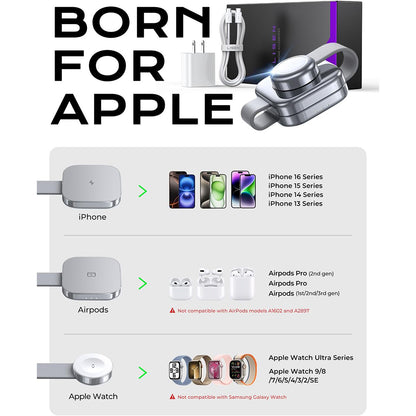 Drahtloses Netzladegerät Lisen 3in1, 15W, 1.67A, Grau YL0424040001