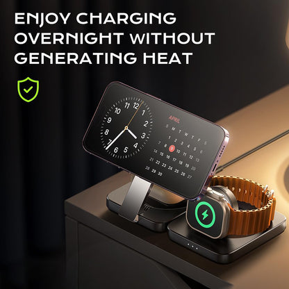 Chargeur Réseau Sans Fil Lisen W103 3en1, 7.5W, 1.1A, Noir YL0324090008