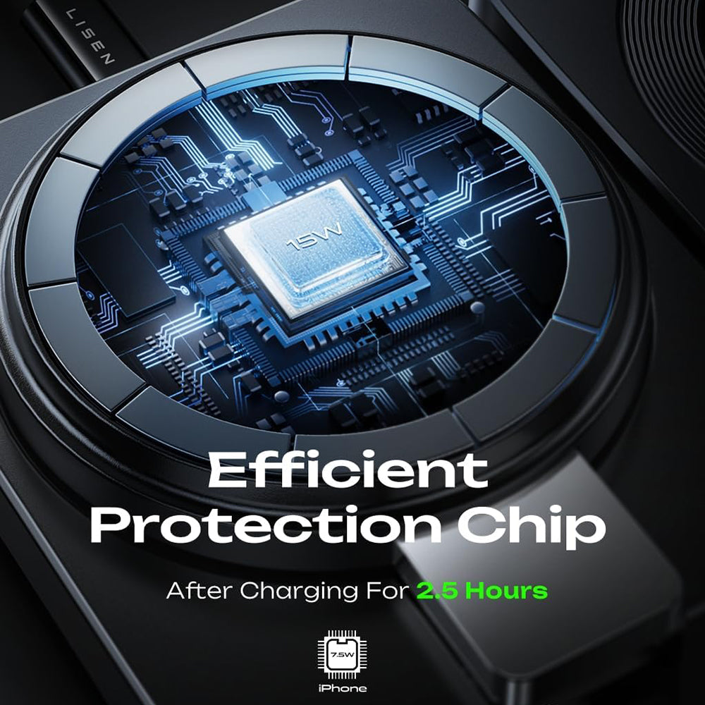 Chargeur Réseau Sans Fil Lisen W103 3en1, 7.5W, 1.1A, Noir YL0324090008