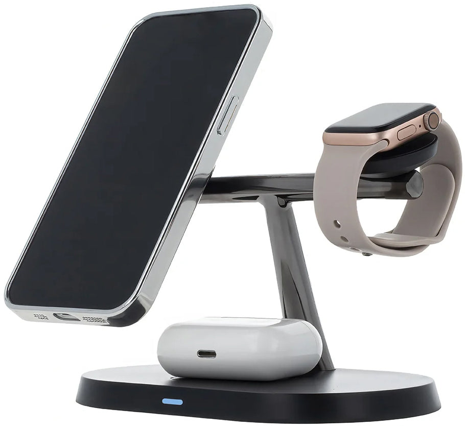 Chargeur Réseau Sans Fil MaXlife MXWC-03 3en1, 15W, 1.67A, Noir