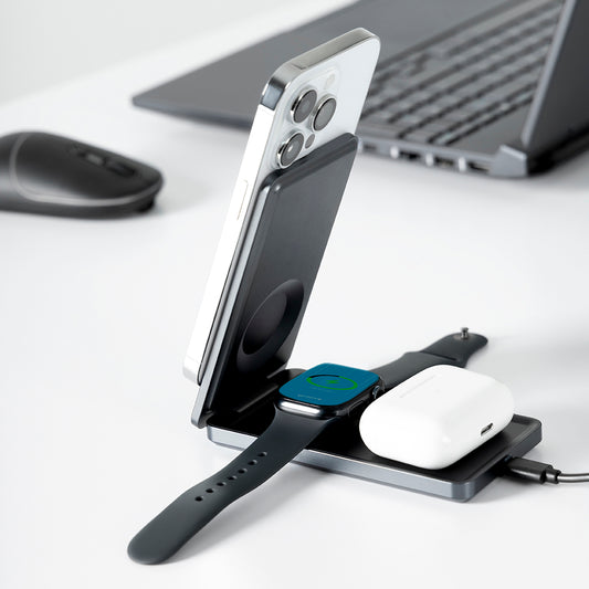 Chargeur Réseau Sans Fil Proove Metal Edge 3en1, 15W, 1.67A, Gris WSME15010003