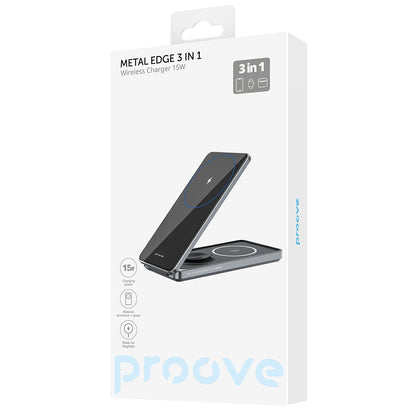 Wireless-Netzladegerät Proove Metal Edge 3in1, 15W, 1.67A, Grau WSME15010003