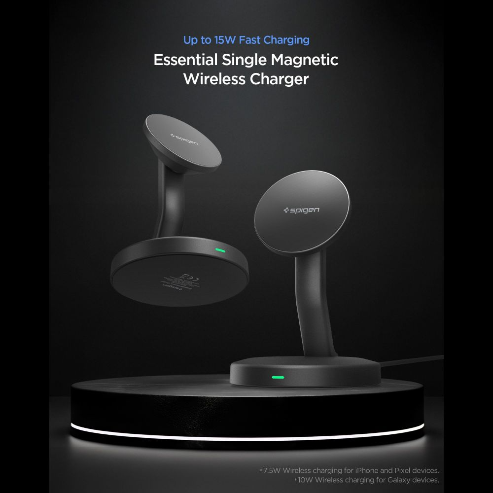 Spigen EF151MS Wireless Netzladegerät, 15W, 1.67A, Schwarz
