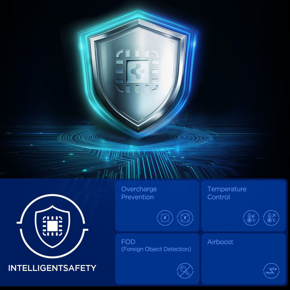 Chargeur Réseau Sans Fil Spigen EF302MOQ 3en1, 25W, 1 x USB-C, Gris