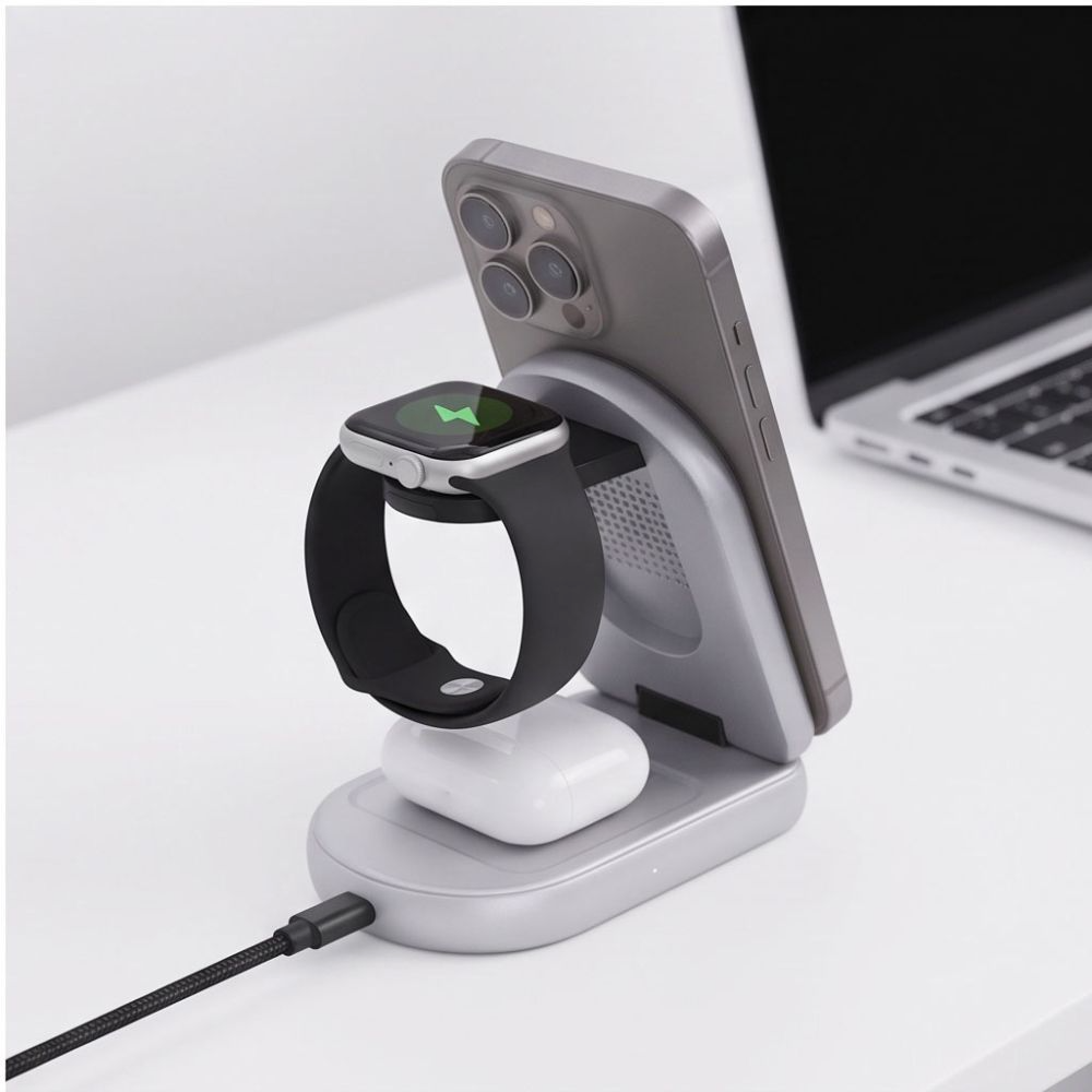 Wireless-Netzteil Tech-Protect A53 3in1, 25W, Grau