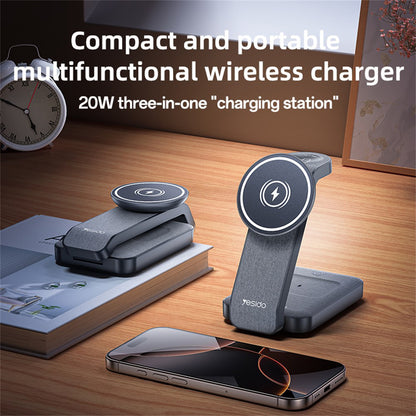 Yesido DS26 3in1 Wireless Network Charger, 15W, 1.67A, Gray