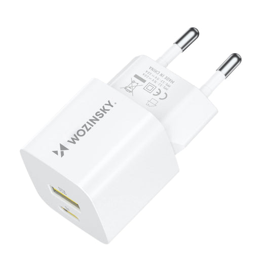 Chargeur Réseau WZK WWCEAC, 33W, 3A, 1 x USB-A - 1 x USB-C, Blanc