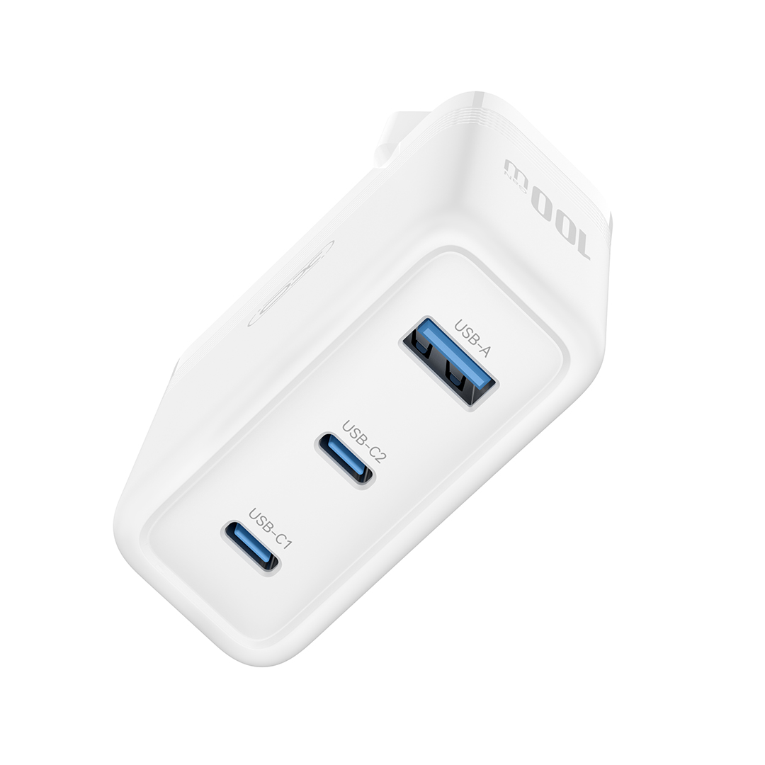 Chargeur Réseau XO Design CE35, 100W, 5A, 1 x USB-A - 2 x USB-C, Blanc