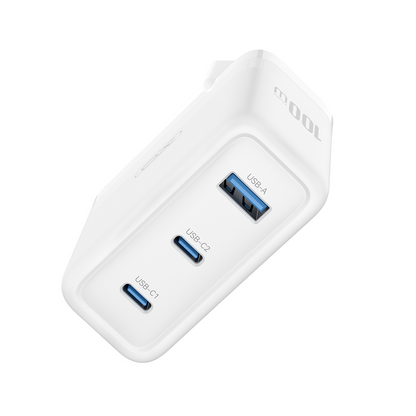 Chargeur Réseau XO Design CE35, 100W, 5A, 1 x USB-A - 2 x USB-C, Blanc
