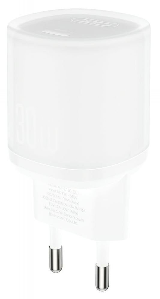 Netzladegerät XO Design L150, 30W, 3A, 1 x USB-C, Weiß