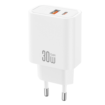 Chargeur secteur XO Design CE42, 30W, 3A, 1 x USB-A - 1 x USB-C, Blanc